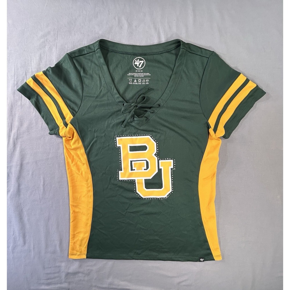 47 Brand Baylor University Bears Lace-up V-neck Shirt Women's‎ Medium College